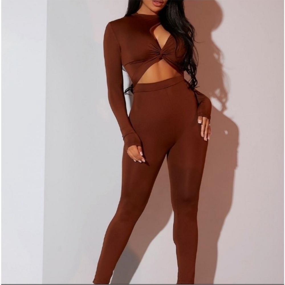 Women's Brown Twist-Cut Bodysuit Top. New no tags. Never worn